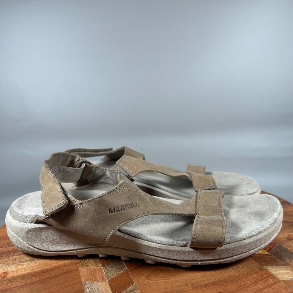 Merrell Brindle Leather Sport Sandals Womens 9 Tan Comfort Walking Strappy